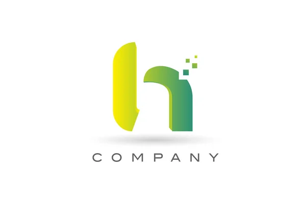Logo Huruf Alphabet Desain Ikon Dengan Titik Hijau Templat Kreatif - Stok Vektor
