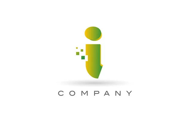 Alphabet Lettre Logo Icône Design Avec Point Vert Modèle Créatif — Image vectorielle