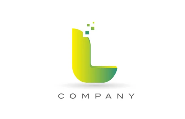 Alfabet Huruf Logo Desain Dengan Titik Hijau Templat Kreatif Bagi - Stok Vektor