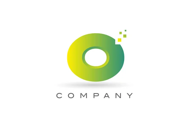 Alphabet Lettre Logo Icône Design Avec Point Vert Modèle Créatif — Image vectorielle