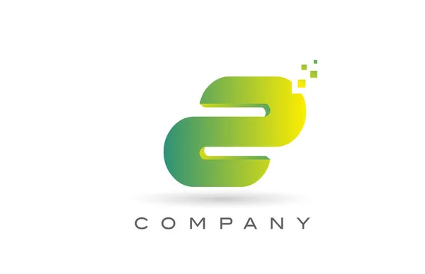 Alfabeto Lettera Logo Icona Design Con Punto Verde Modello Creativo — Vettoriale Stock