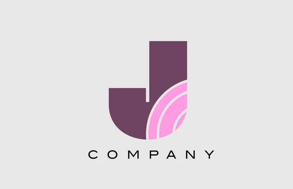几何J字母表字母图标设计 粉红色彩的公司和企业的创意模板 — 图库矢量图片
