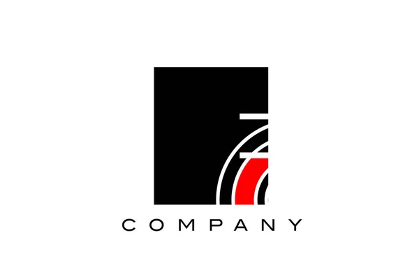 Siyah Kırmızı Geometrik Alfabe Harfi Logo Simgesi Tasarımı Şirket Için — Stok Vektör