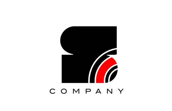 Zwart Rood Geometrische Alfabet Letter Logo Pictogram Ontwerp Creatieve Template — Stockvector