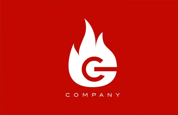 Kırmızı Alevli Alfabe Harf Logosu Tasarımı Şirket Dünyası Için Yaratıcı — Stok Vektör