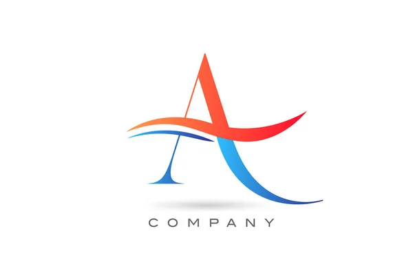 Помаранчевий Синій Абетковий Дизайн Логотипу Літери Креативний Шаблон Іконок Компанії — стоковий вектор