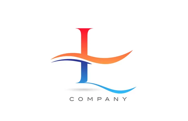 Arancione Blu Alfabeto Lettera Logo Design Modello Icona Creativa Aziende — Vettoriale Stock