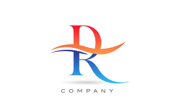 Pomarańczowo Niebieskie Logo Litery Kreatywny Szablon Ikony Dla Firmy Biznesu — Wektor stockowy