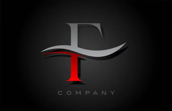 Czerwony Szary Wzór Logo Litery Alfabetu Kreatywny Szablon Ikony Dla — Wektor stockowy