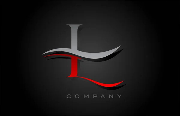 Rouge Gris Alphabet Lettre Logo Design Modèle Icône Créative Pour — Image vectorielle