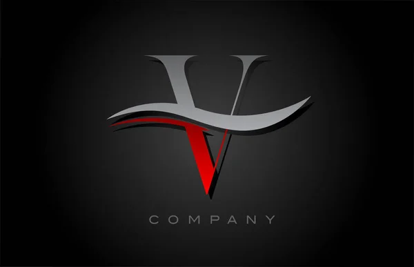 Red Grey Alphabet Letter Logo Design Creative Icon Template Company — Stock Vector
