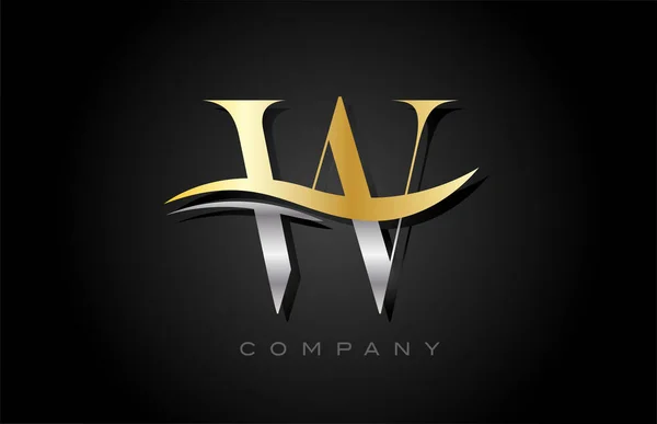 Altın Rengi Gri Alfabesi Harf Logosu Tasarımı Şirket Dünyası Için — Stok Vektör