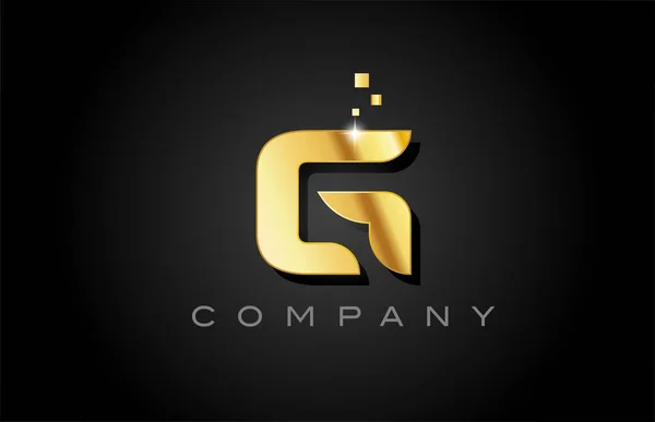 Металлическое Золото Алфавит Буква Логотипа Иконка Дизайн Творческий Шаблон Бизнеса — стоковый вектор