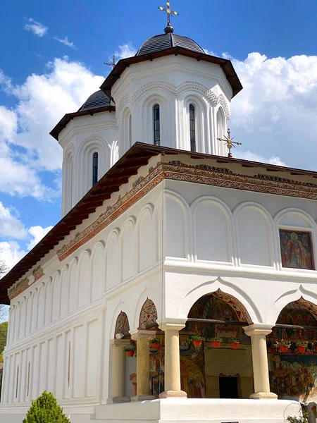 Photo Aninoasa Monastery Orthodox Christian Church Arges Romania Religious Site — стоковое фото