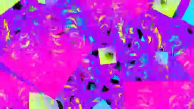 Gökkuşağı dijital görsel animasyonu şekillendirir. Başlıklarda, sunumlarda veya VJ kullanımında kullanmak için ideal döngüsüz renksiz geometrik patlayıcı etkisi görüntüsü. 