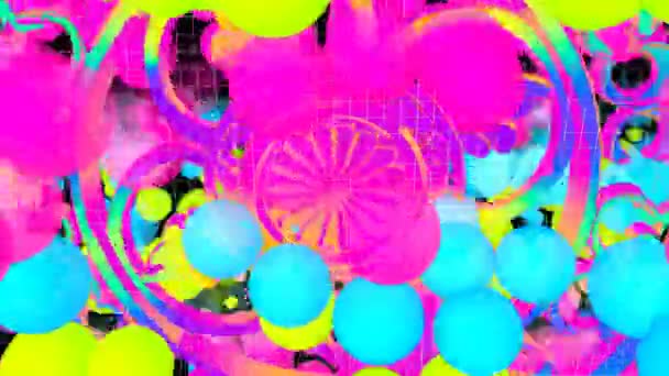 Regnbue Former Digital Visuell Animasjon Looped Sømløs Abstrakt Farget Geometrisk – stockvideo