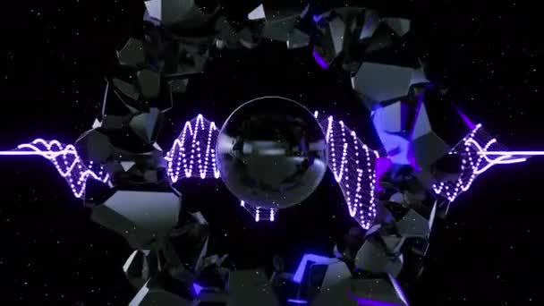 Digitale Visuele Wormgat Animatie Naadloze Abstracte Gekleurde Geometrische Explosieve Effectbeelden — Stockvideo
