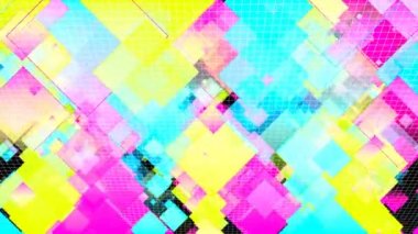 Renkli uzay dijital görsel animasyon. Başlıklarda, sunumlarda veya VJ kullanımında kullanmak için ideal döngüsüz renksiz geometrik patlayıcı etkisi görüntüsü.  