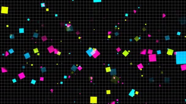 Színes Tér Digitális Vizuális Animáció Looped Zökkenőmentes Absztrakt Színes Geometriai — Stock videók