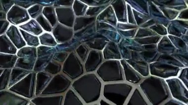 Sıvı elek dijital görsel animasyon. Başlıklarda, sunumlarda veya VJ kullanımında kullanmak için ideal döngüsüz renksiz geometrik patlayıcı etkisi görüntüsü. 