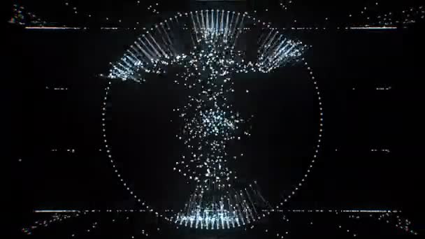 Цифрова Танцюристка Цифрова Візуальна Анімація Петлі Безшовні Абстрактні Геометричні Вибуховий — стокове відео