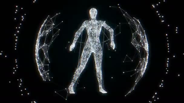 Цифрова Танцюристка Цифрова Візуальна Анімація Петлі Безшовні Абстрактні Геометричні Вибуховий — стокове відео