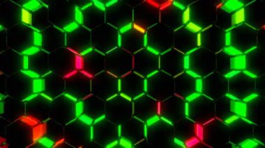 Neon büyüsü dijital görsel animasyon. Başlıklarda, sunumlarda veya VJ kullanımında kullanmak için ideal döngüsüz renksiz geometrik patlayıcı etkisi görüntüsü. 