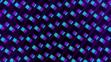 Neon öncü duvar dijital görsel animasyonu. Başlıklarda, sunumlarda veya VJ kullanımında kullanmak için ideal döngüsüz renksiz geometrik patlayıcı etkisi görüntüsü. 