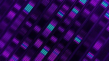 Neon öncü duvar dijital görsel animasyonu. Başlıklarda, sunumlarda veya VJ kullanımında kullanmak için ideal döngüsüz renksiz geometrik patlayıcı etkisi görüntüsü. 