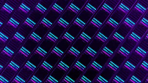 Neon Led Ściany Cyfrowa Animacja Wizualna Pętla Bezszwowa Abstrakcyjna Geometryczny — Wideo stockowe