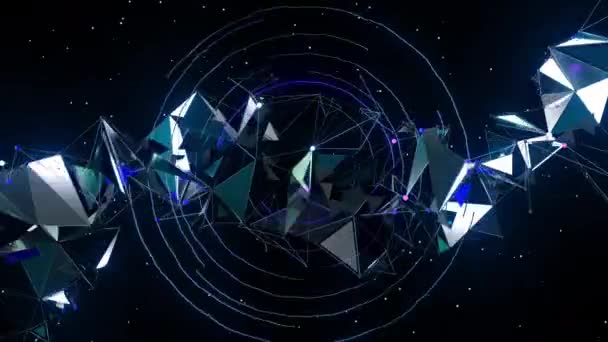 ファンタジー空間デジタルビジュアルアニメーション タイトル プレゼンテーション Vj使用に理想的なシームレスな抽象色の幾何学的爆発効果映像をループ — ストック動画