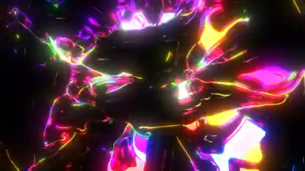 Animação Visual Digital Abstração Líquida Imagens Efeito Explosivo Geométrico Colorido — Vídeo de Stock