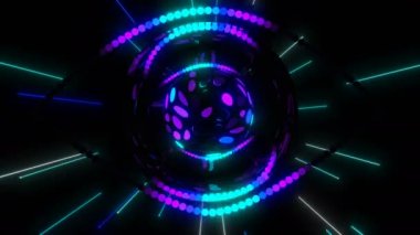 Nabız gözü dijital görsel animasyon. Başlıklarda, sunumlarda veya VJ kullanımında kullanmak için ideal döngüsüz renksiz geometrik patlayıcı etkisi görüntüsü. 
