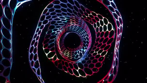 Digitale Visuelle Cyber Tech Animation Nahtlose Abstrakte Farbige Geometrische Effekte — Stockvideo