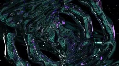 Sıvı dans dijital görsel animasyon. Başlıklarda, sunumlarda veya VJ kullanımında kullanmak için ideal döngüsüz renksiz geometrik patlayıcı etkisi görüntüsü. 