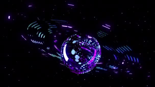 Space Leds Digital Visual Animation Looped Seamless Abstract Colored Geometric — Stock Video