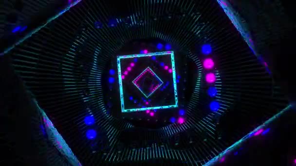 Гіпнотична Світлодіодна Візуальна Анімація Петлі Безшовні Абстрактні Геометричні Вибуховий Ефект — стокове відео