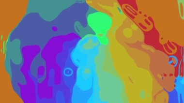 Renkli sıvı dijital görsel animasyon. Başlıklarda, sunumlarda veya VJ kullanımında kullanmak için ideal döngüsüz renksiz geometrik patlayıcı etkisi görüntüsü. 