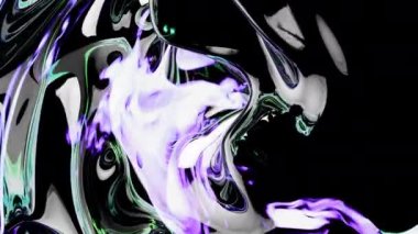 Soyut duman dijital görsel animasyon. Başlıklarda, sunumlarda veya VJ kullanımında kullanmak için ideal döngüsüz renksiz geometrik patlayıcı etkisi görüntüsü. 