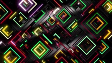 Dans desenli dijital görsel animasyon. Başlıklarda, sunumlarda veya VJ kullanımında kullanmak için ideal döngüsüz renksiz geometrik patlayıcı etkisi görüntüsü. 