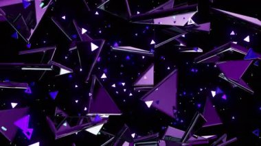 Puls debrise dijital görsel animasyon. Başlıklarda, sunumlarda veya VJ kullanımında kullanmak için ideal döngüsüz renksiz geometrik patlayıcı etkisi görüntüsü. 