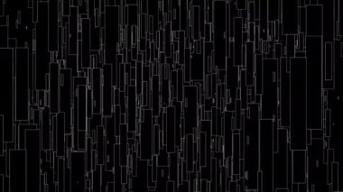 Monokrom desenli dijital görsel animasyon. Başlıklarda, sunumlarda veya VJ kullanımında kullanmak için ideal döngüsüz renksiz geometrik patlayıcı etkisi görüntüsü. 