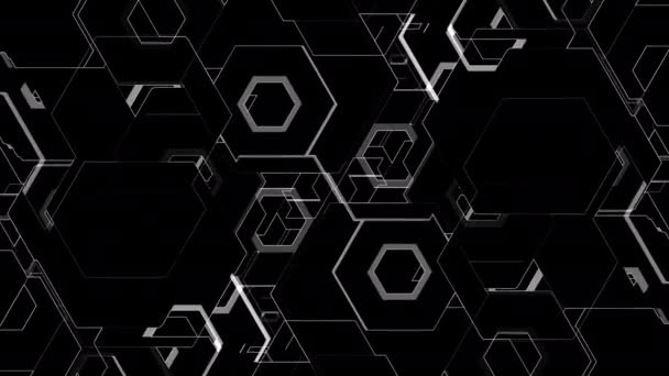 Monochrome Patterns Digital Visual Animation Looped Seamless Abstract Colored Geometric — Stock Video