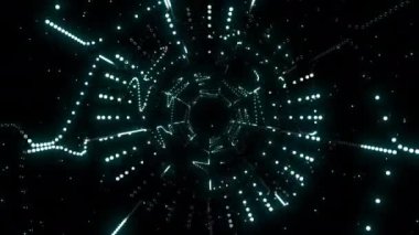 Neon çizgileri dijital görsel animasyon. Başlıklarda, sunumlarda veya VJ kullanımında kullanmak için ideal döngüsüz renksiz geometrik patlayıcı etkisi görüntüsü. 