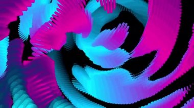 Hipnotik renk dijital görsel animasyon. Başlıklarda, sunumlarda veya VJ kullanımında kullanmak için ideal döngüsüz renksiz geometrik patlayıcı etkisi görüntüsü. 