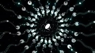 Impulse energy digital visual animation. Looped seamless abstract colored geometric explosive effect footage ideal for use in titles, presentations or for VJ use. 