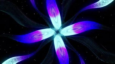 Neon pulsation digital visual animation. Looped seamless abstract colored geometric explosive effect footage ideal for use in titles, presentations or for VJ use. 