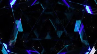 Neon pulsation digital visual animation. Looped seamless abstract colored geometric explosive effect footage ideal for use in titles, presentations or for VJ use. 