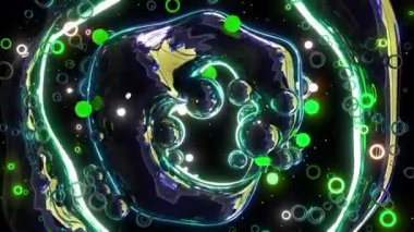 Neon fable digital visual animation. Looped seamless abstract colored geometric explosive effect footage ideal for use in titles, presentations or for VJ use. 