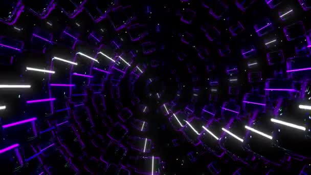 Neon Leds Digital Visual Animation Looped Seamless Abstract Colored Geometric — Wideo stockowe